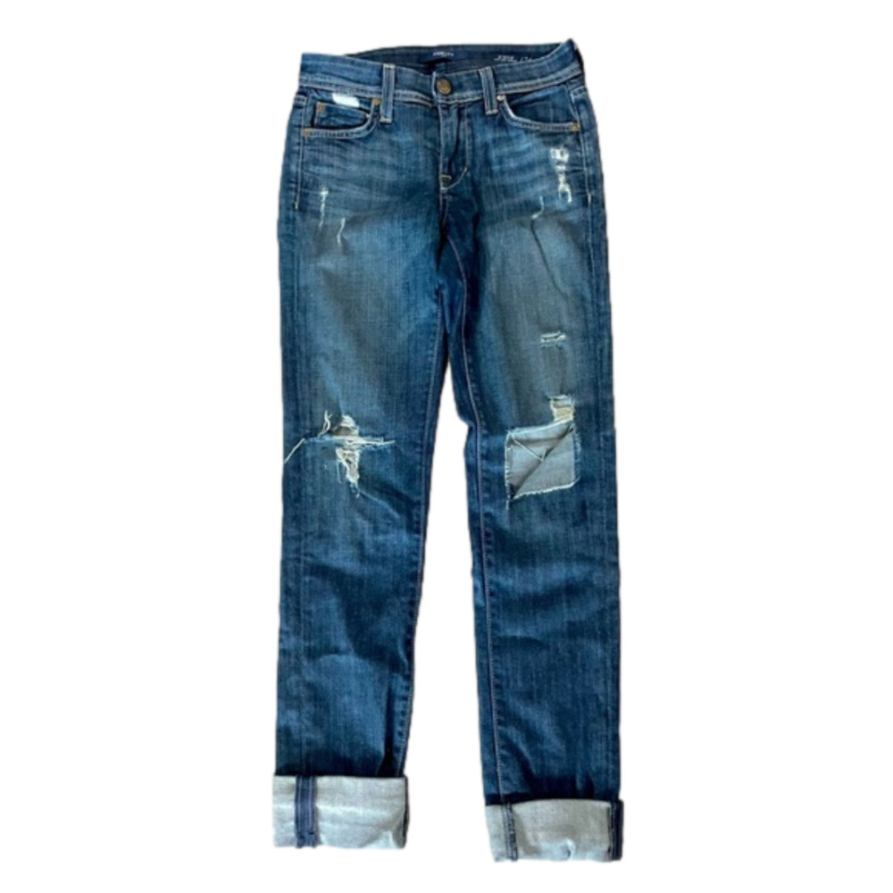 FIDELITY DENIM “Stevie” Mid Rise Skinny Distressed Ripped Jeans. Size 24
